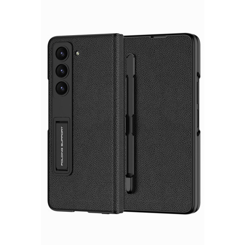 Galaxy Z Fold 5 Kılıf Kalem Bölmeli Droga Kılıf - Siyah