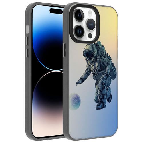 iPhone 14 Pro Kılıf Desenli Dragon Sert Kılıf - Astronot