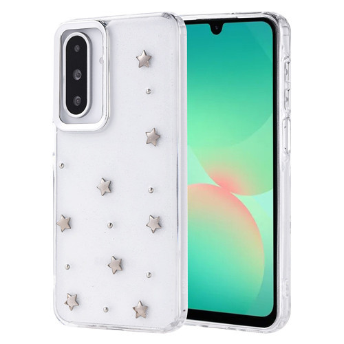 Galaxy A26 Kılıf Airbag Tasarımlı Simli Şeffaf Kutup Kılıf - Yıldız