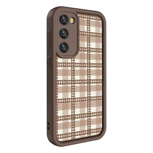 Galaxy S23 Kılıf Kamera Korumalı Baskılı Arka Yüzey Klas Kılıf - Açık Kahve