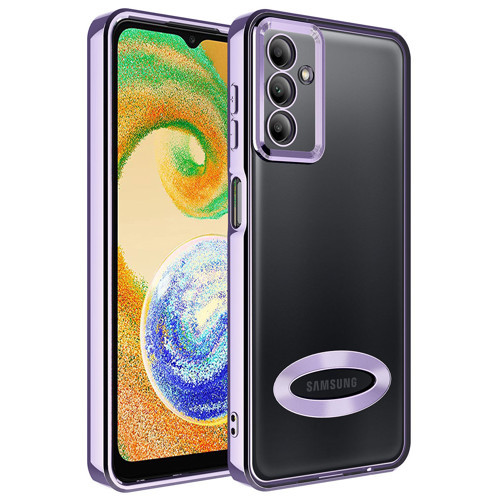 Galaxy A14 Kılıf Kamera Korumalı Logo Gösteren Omega Kılıf - Lila