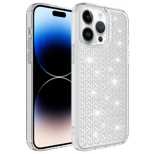 iPhone 14 Pro Max Kılıf Airbagli Parlak Tasarımlı Snow Kılıf - Renksiz