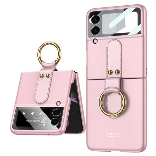Galaxy Z Flip 3 Kılıf Flip Ring Kıpta Kılıf - Pembe