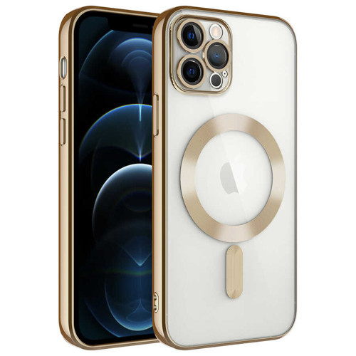 iPhone 11 Pro Kılıf Kamera Korumalı M-safe Wireless Şarj Özellikli Demre Kılıf - Gold