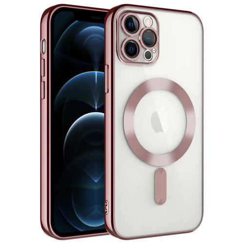iPhone 11 Pro Kılıf Kamera Korumalı M-safe Wireless Şarj Özellikli Demre Kılıf - Rose Gold