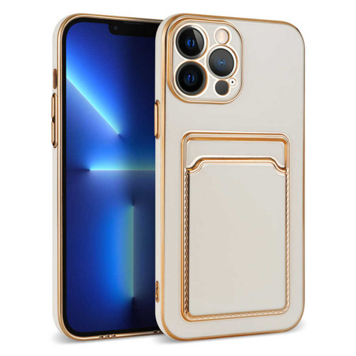 iPhone 12 Pro Max Kılıf Bark Kartlıklı Kılıf - Beyaz