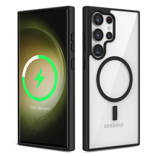 Galaxy S22 Ultra Kılıf M-safe Wireless Şarj Özellikli Silikon Ege Kılıf - Siyah