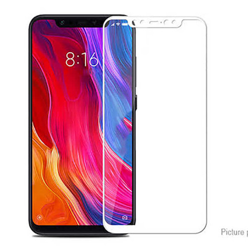 Xiaomi Mi 8 SE Kenarları Kırılmaya Dayanıklı Cam Ekran Koruyucu - Beyaz
