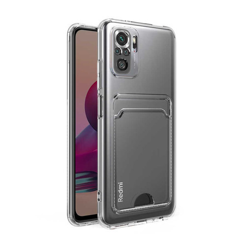 Xiaomi Poco M5S Kılıf Kartlıklı Şeffaf Setra Clear Silikon Kılıf - Renksiz