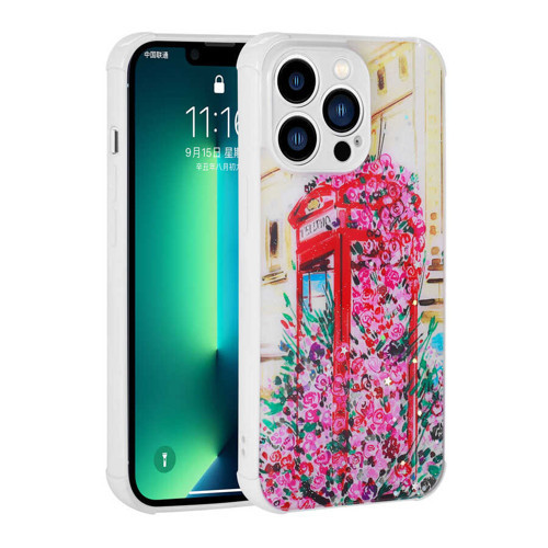 iPhone 13 Pro Kılıf Simli Desenli Kamera Korumalı Parlak Popy Kılıf - Kulübe
