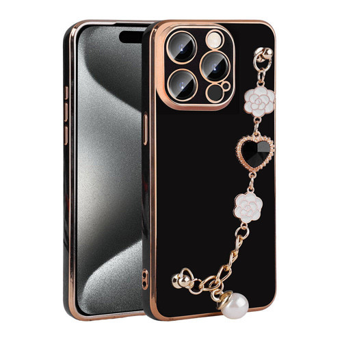 iPhone 15 Pro Kılıf El Tutamaçlı Kamera Korumalı Taka Silikon Kılıf - Siyah