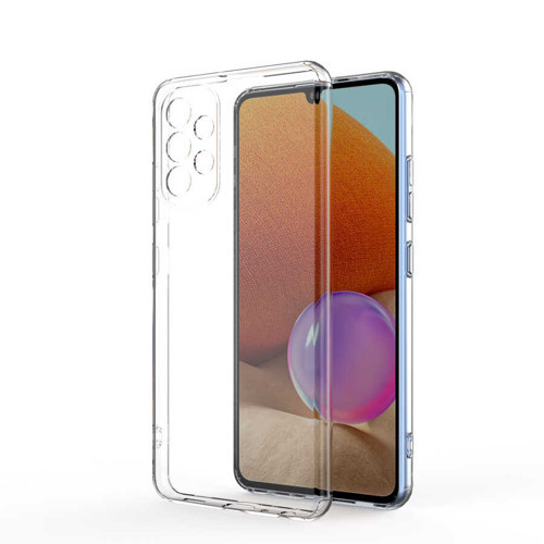 Galaxy A72 Kılıf Kamera Korumalı Süper Silikon Kılıf - Renksiz