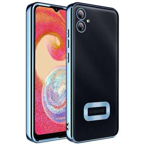 Galaxy A05 Kılıf Kamera Korumalı Logo Gösteren Omega Kılıf - Sierra Mavi