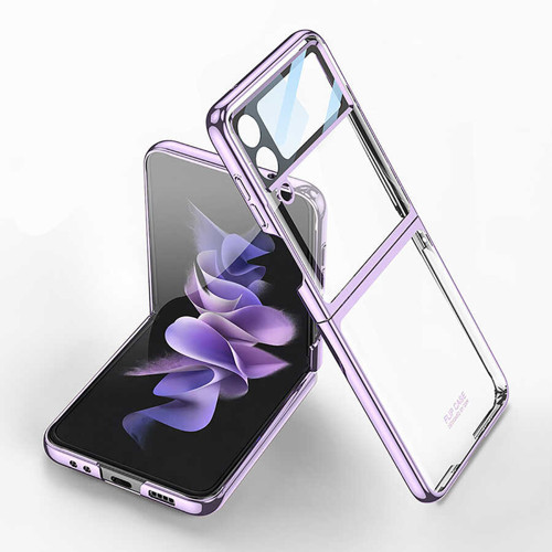 Galaxy Z Flip 4 Kılıf Kıpta Lensli Kılıf - Mor