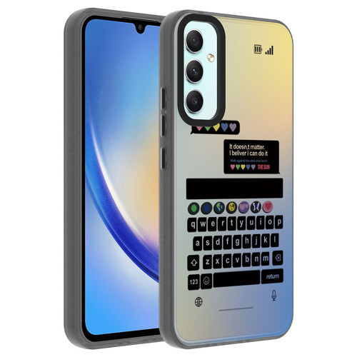 Galaxy A34 Kılıf Desenli Dragon Sert Kılıf - Klavye