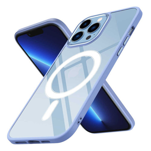 iPhone 12 Pro Kılıf Wireless Şarj Özellikli Krom M-safe Silikon Kılıf - Lila