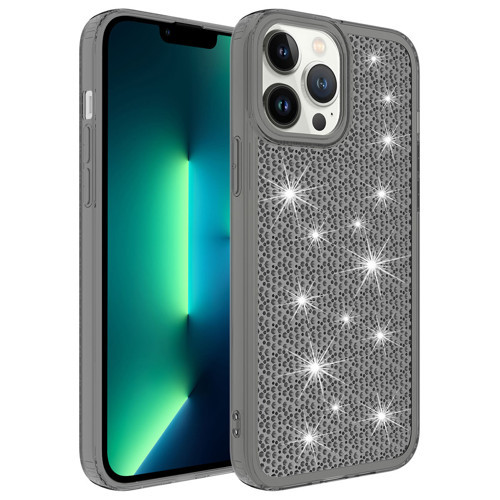 iPhone 13 Pro Kılıf Airbagli Parlak Tasarımlı Snow Kılıf - Siyah