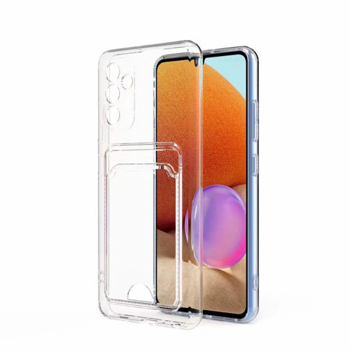 Galaxy A54 Kılıf Kartlıklı Şeffaf Setra Clear Silikon Kılıf - Renksiz