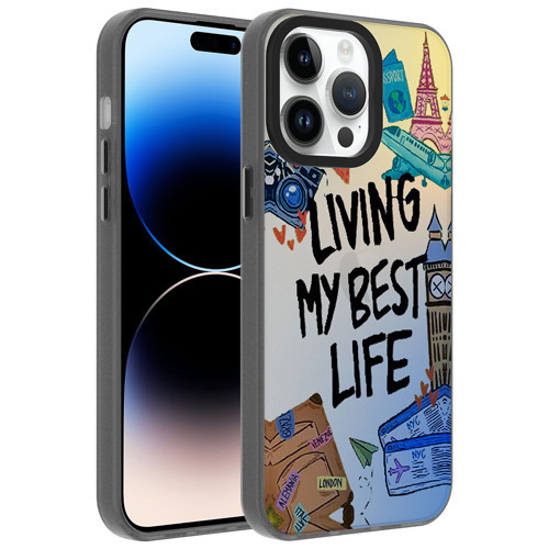 iPhone 14 Pro Max Kılıf Desenli Dragon Sert Kılıf - Seyahat