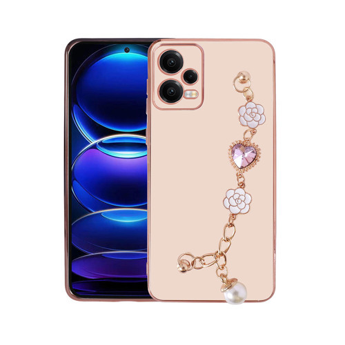 Xiaomi Redmi Note 12 4G Kılıf El Tutamaçlı Kamera Korumalı Taka Silikon Kılıf - Pembe