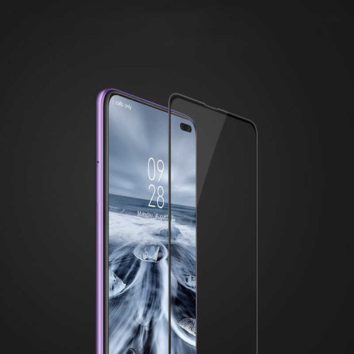 Xiaomi Poco X2 Kenarları Kırılmaya Dayanıklı Cam Ekran Koruyucu - Siyah