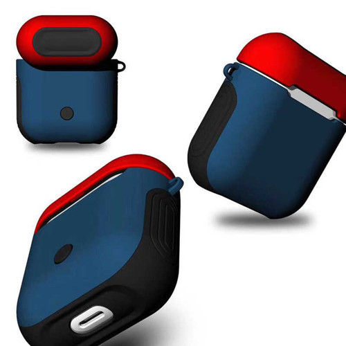 Airpods Kılıf Shockproof Silikon - Mavi-Kırmızı