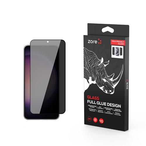 Galaxy S23 Rika Premium Privacy Temperli Cam Ekran Koruyucu - Siyah