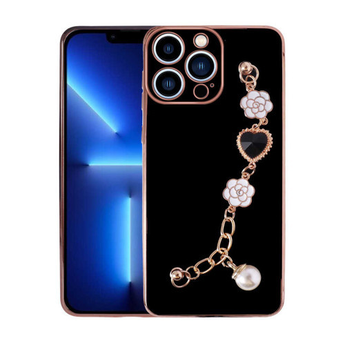 iPhone 13 Pro Kılıf El Tutamaçlı Kamera Korumalı Taka Silikon Kılıf - Siyah