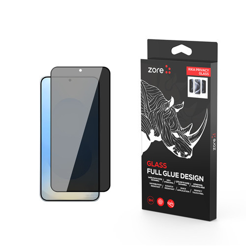 Galaxy S25 Plus Rika Premium Privacy Temperli Cam Ekran Koruyucu - Siyah