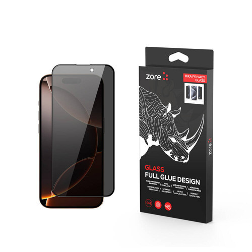 iPhone 16 Pro Rika Premium Privacy Temperli Cam Ekran Koruyucu - Siyah