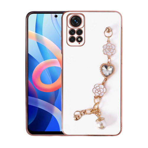 Xiaomi Redmi Note 11 Pro 5G Kılıf El Tutamaçlı Kamera Korumalı Taka Silikon Kılıf - Beyaz