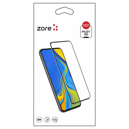 Realme 6 3D Muzy Temperli Cam Ekran Koruyucu - Siyah