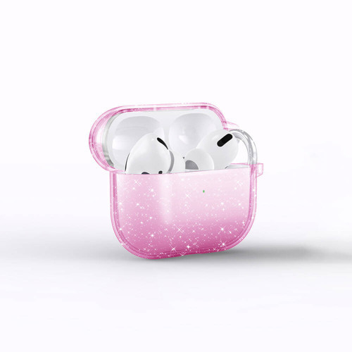 Airpods 3. Nesil Allstar Airbag 32 Parlayan Simli Saydam Renkli Kılıf - Pembe