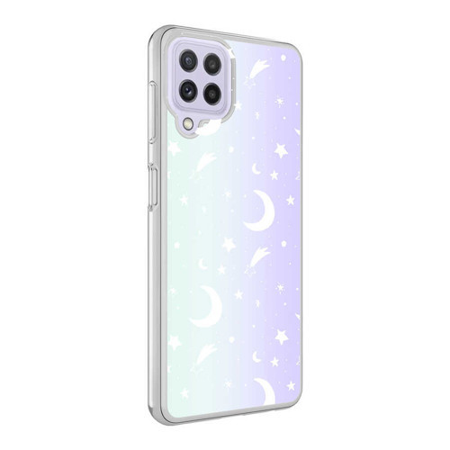 Galaxy M32 Kılıf M-Blue Desenli Kılıf - Moon No4