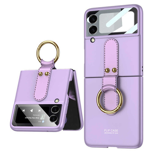 Galaxy Z Flip 3 Kılıf Flip Ring Kıpta Kılıf - Mor