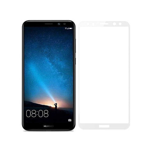 Huawei Mate 10 Lite 5D Cam Ekran Koruyucu - Beyaz