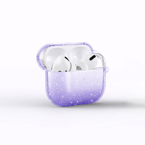 Airpods 3. Nesil Allstar Airbag 32 Parlayan Simli Saydam Renkli Kılıf - Mor
