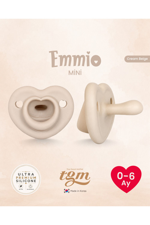 Emmio Mini Kalpli Silikon Emzik (Cream Beige)