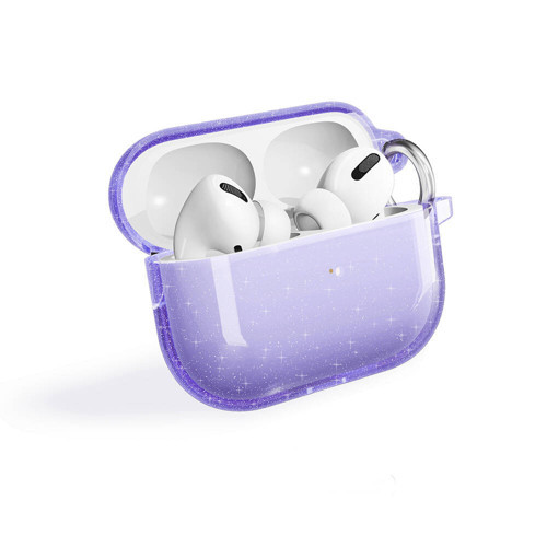 Airpods Pro 2 Allstar Airbag 32 Parlayan Simli Saydam Renkli Kılıf - Mor