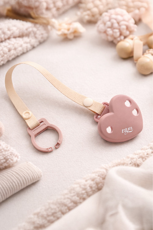 Kalpli Emzik Askısı ve Diş Kaşıyıcı Askısı ( Taşıma Kablı ) Coral Pink