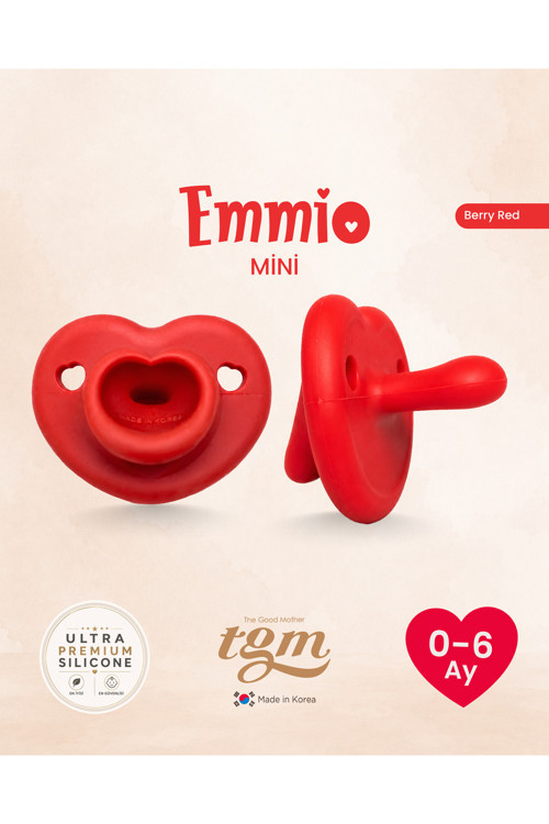 Emmio Mini Kalpli Silikon Emzik (Berry Red)