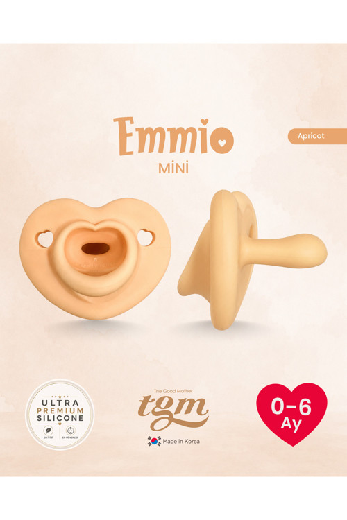 Emmio Mini Kalpli Silikon Emzik (Apricot)