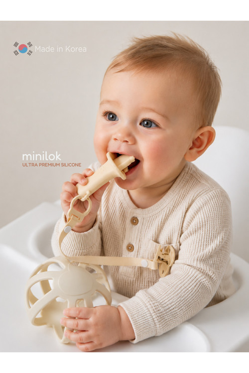 Minilok Ultra Premium Silikon Rusk Tutucu ve Emzik Askısı
