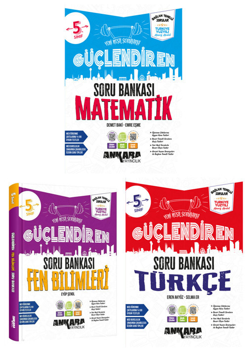 Ankara 2027 5. Sınıf Matematik + Fen Bilimleri + Türkçe Güçlendiren Soru Bankası Seti 3 Kitap Maarif Model
