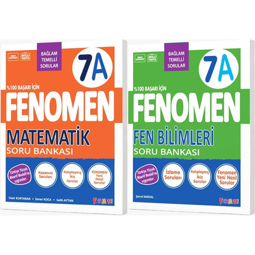 Fenomen Okul 2027 7. Sınıf Matematik + Fen Bilimleri A Serisi Soru Bankası Seti 2 Kitap Maarif Model