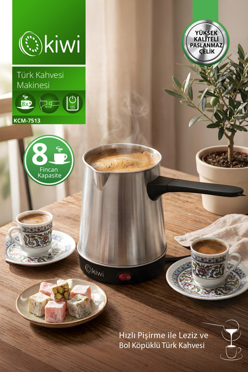 KCM-7513 Türk Kahvesi Makinesi | 700 ml & 8 Fincan Kapasite & Paslanmaz Çelik