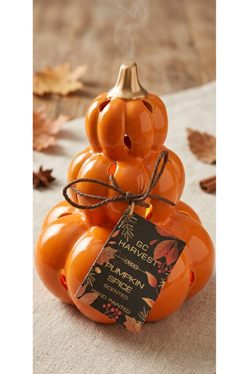 Wellesley Manor Pumpkin Space Kokulu Dekoratif El Boyama Seramik Balkabağı