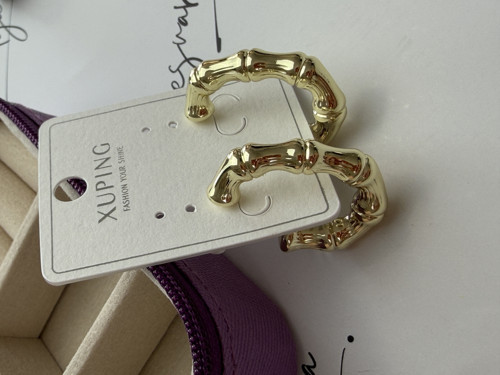 Xuping Gold Kaplama Modern Formlu Halka Küpe