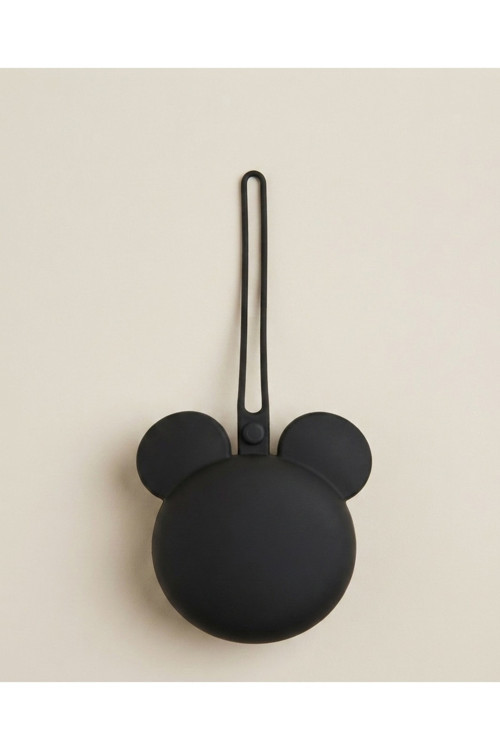 Mickey Mouse Silikon Emzik Kutusu - Emzik Saklama Kabı - Hijyenik ve Askılı Tasarım (siyah)