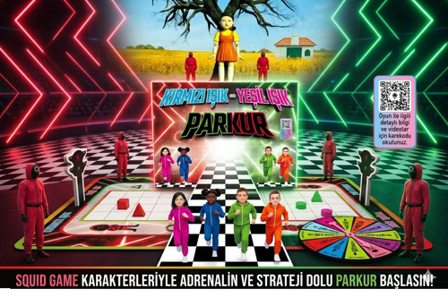 Can Yıldız Squid Game Kırmızı Işık Yeşil Işık Parkur Masa Oyunu - Squid Game Aile ve Arkadaş Strateji Oyunu